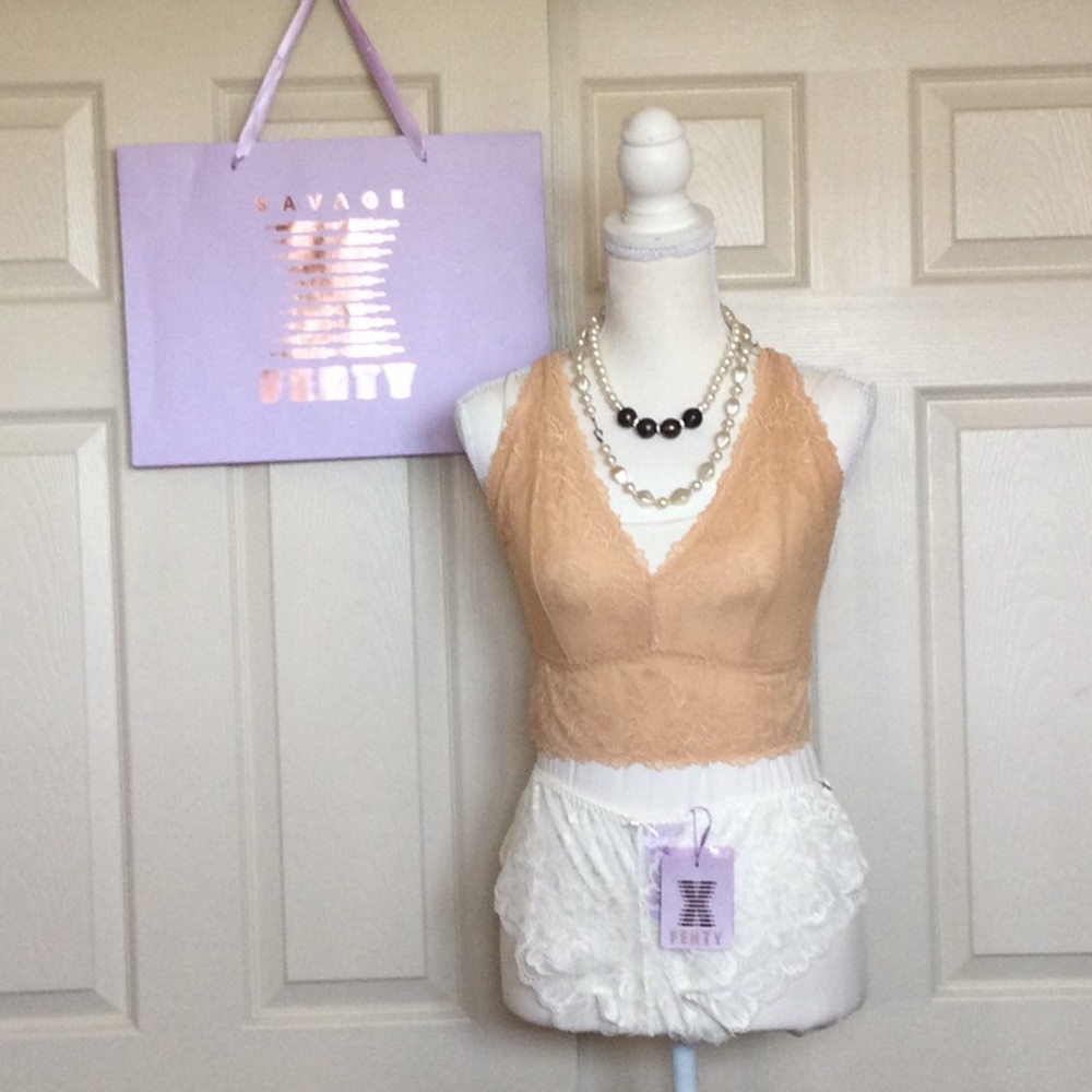 Savage X Fenty lacy camisole and lace cheeky panties